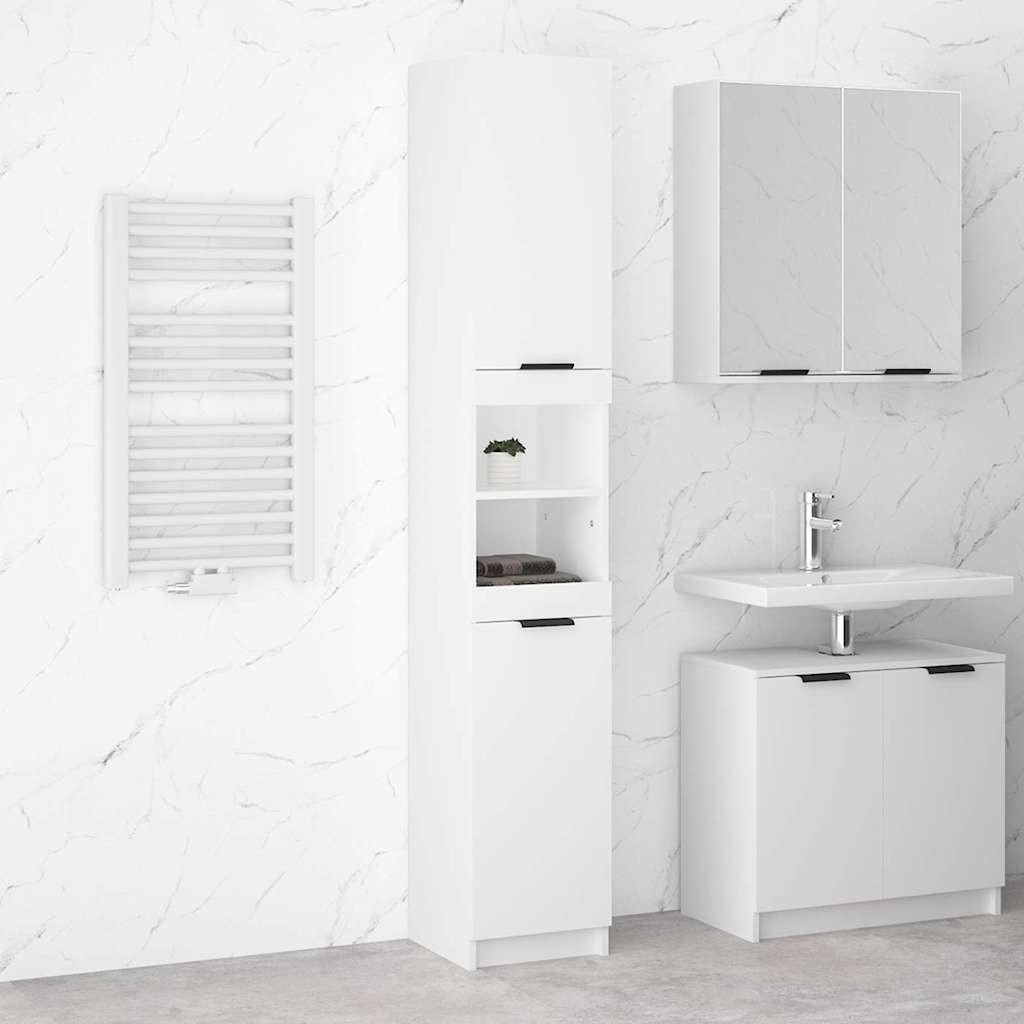 vidaXL Badschrank Weiß 32x34x188,5 cm Holzwerkstoff
