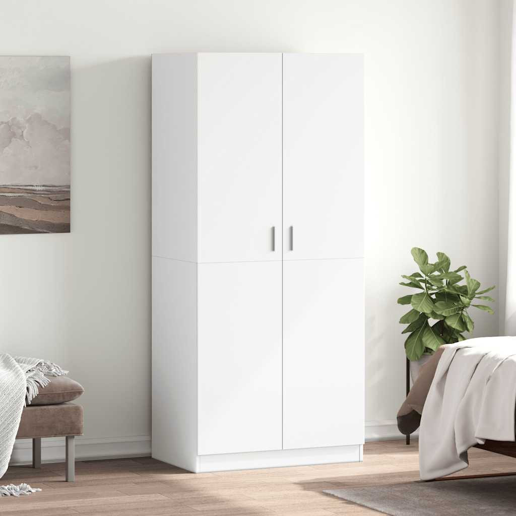 vidaXL Kleiderschrank Weiß 80x52x180 cm Holzwerkstoff