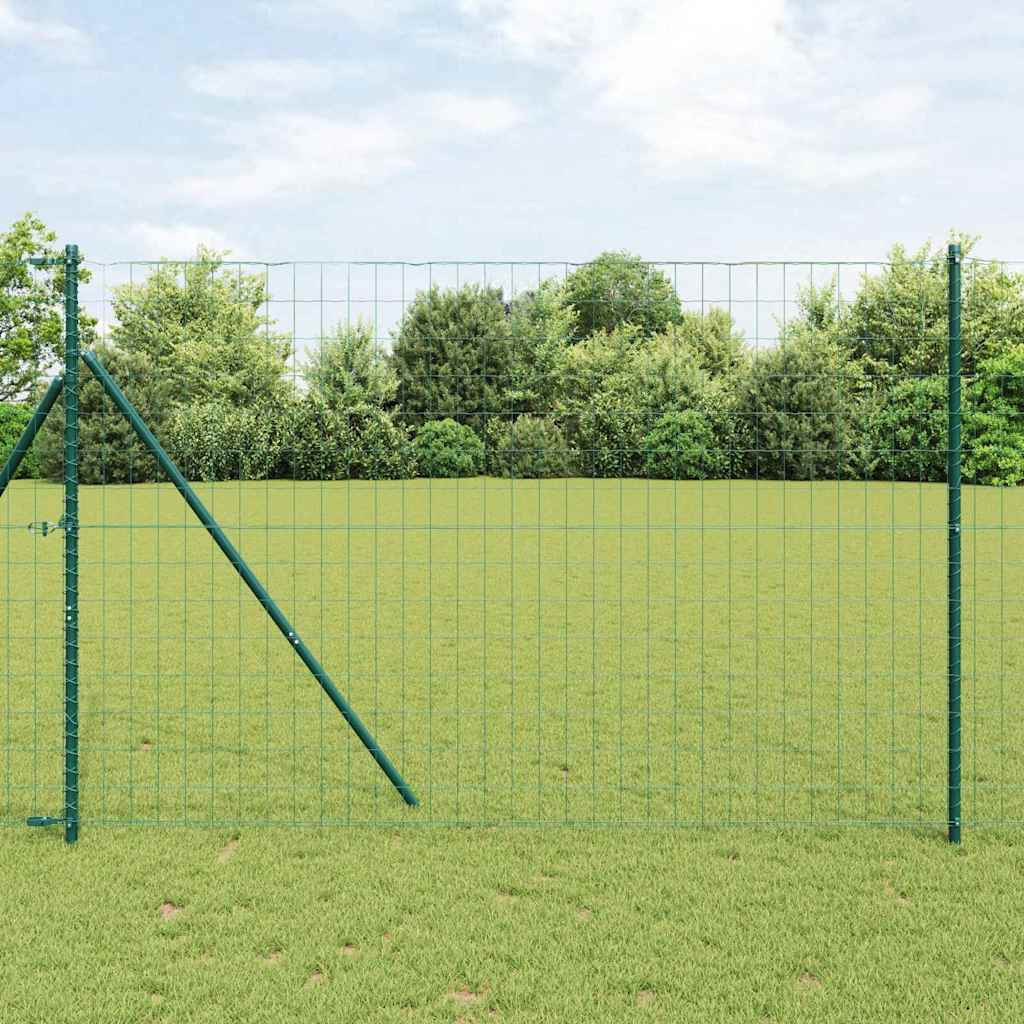 vidaXL Bodenmontierter Euro-Zaun 10 x 1,5 m PVC-beschichteter Stahl