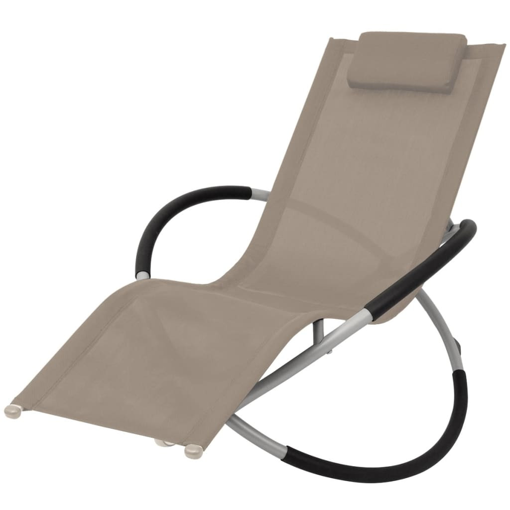 vidaXL Sonnenliege Geometrisch Stahl Taupe