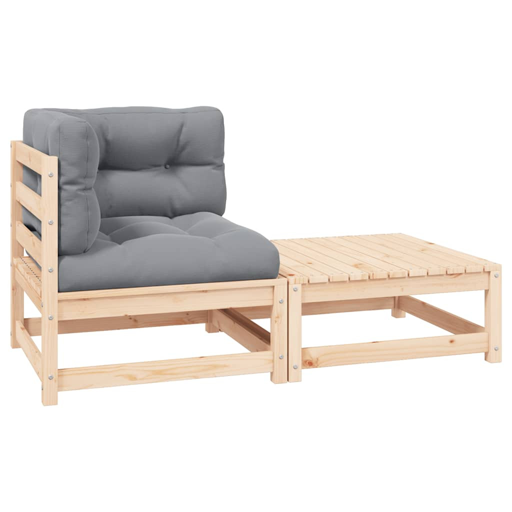 vidaXL 2-tlg. Garten-Lounge-Set mit Kissen Kiefer Massivholz