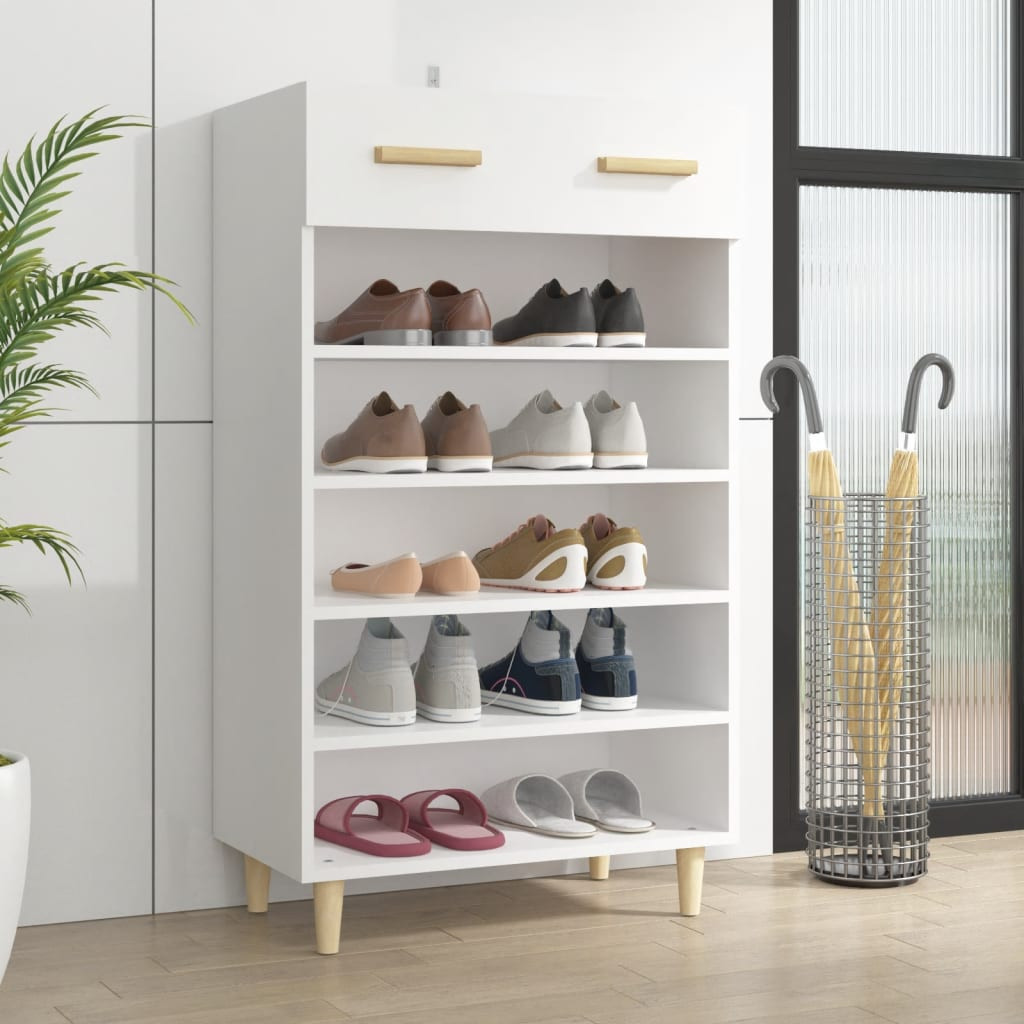 vidaXL Schuhschrank Weiß 60x35x105 cm Holzwerkstoff