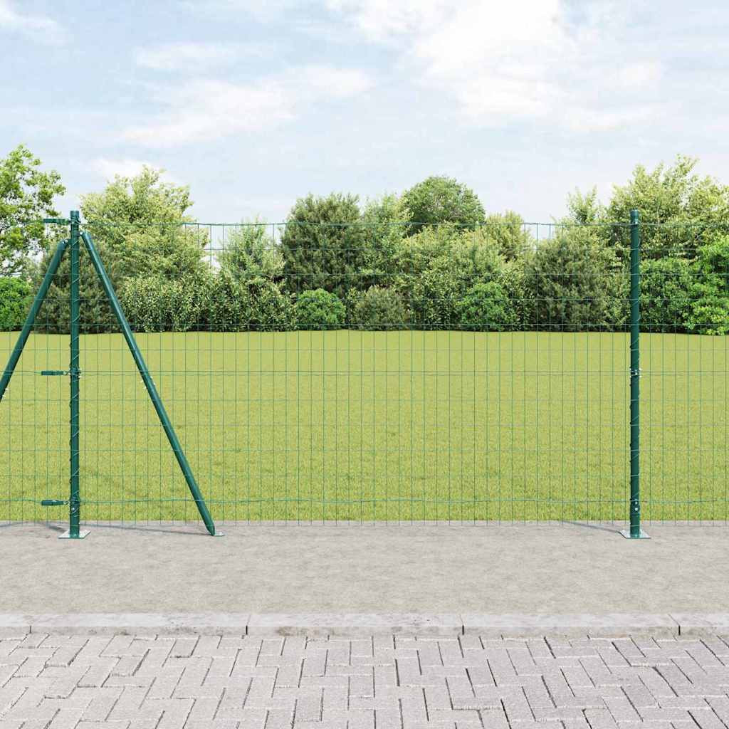 vidaXL Euro-Zaun mit Betonsockel 10 x 1,2 m PVC-beschichteter Stahl