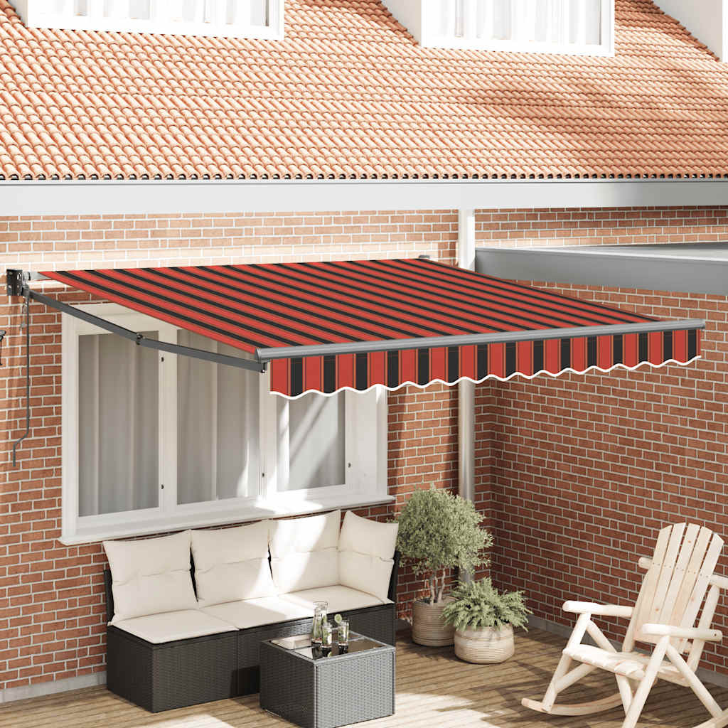 vidaXL Elektrische Markise mit Kurbel Orange und Braun 3x2,5 m