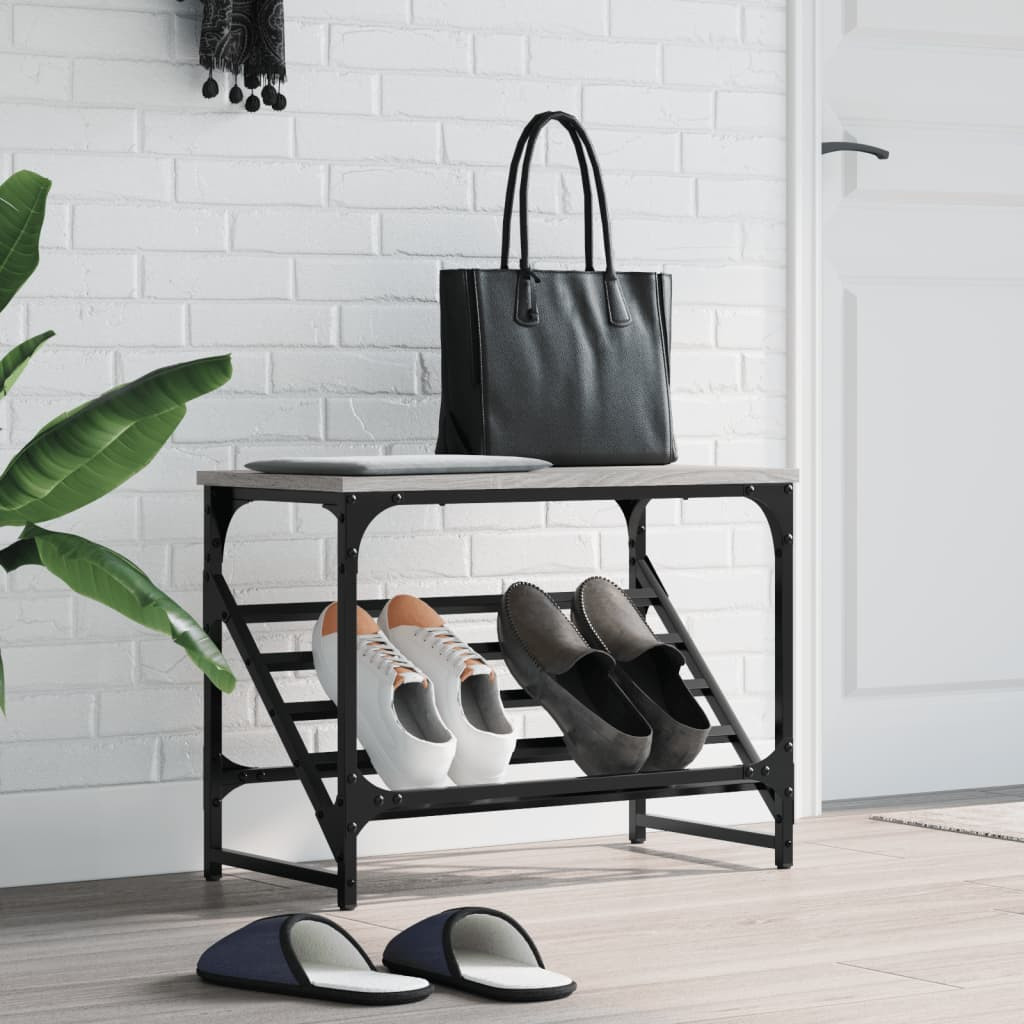 vidaXL Schuhregal Grau Sonoma 60x30x45 cm Holzwerkstoff