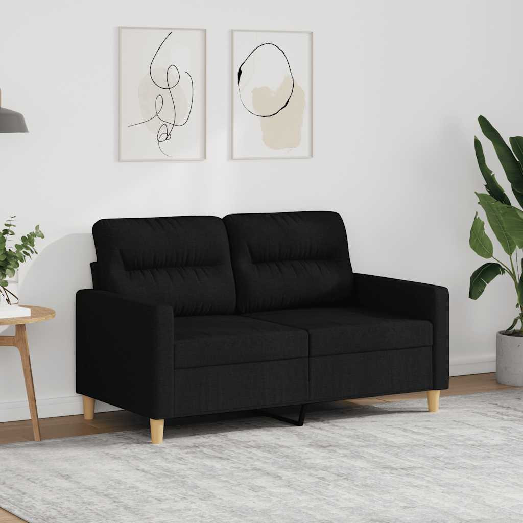 vidaXL 2-Sitzer-Sofa Schwarz 120 cm Stoff