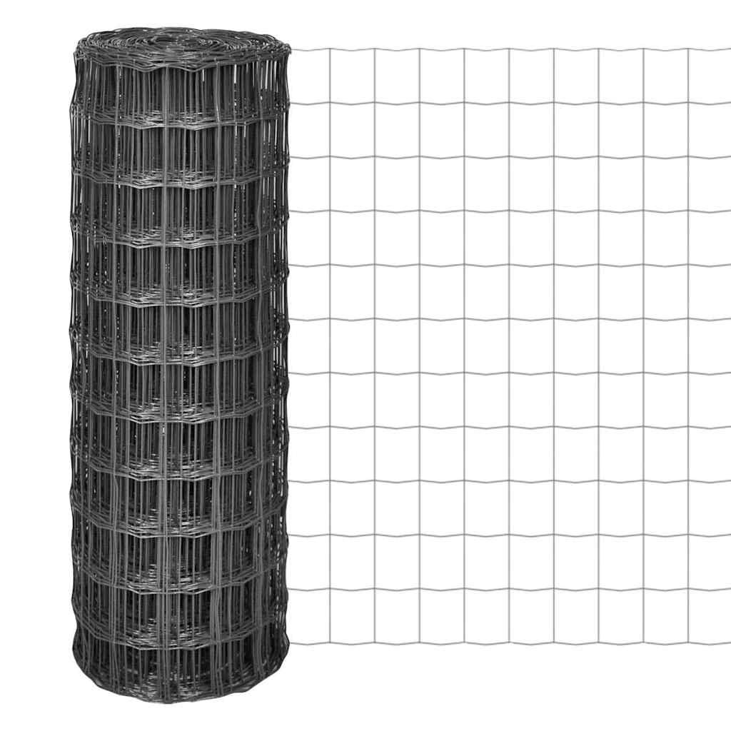 vidaXL Eurozaun Stahl 10 x 1 m Grau