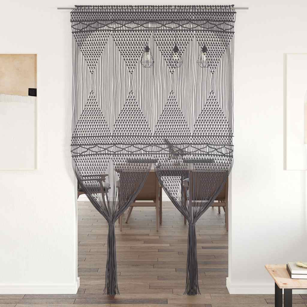 vidaXL Makramee Vorhang Anthrazit 140x240 cm Baumwolle