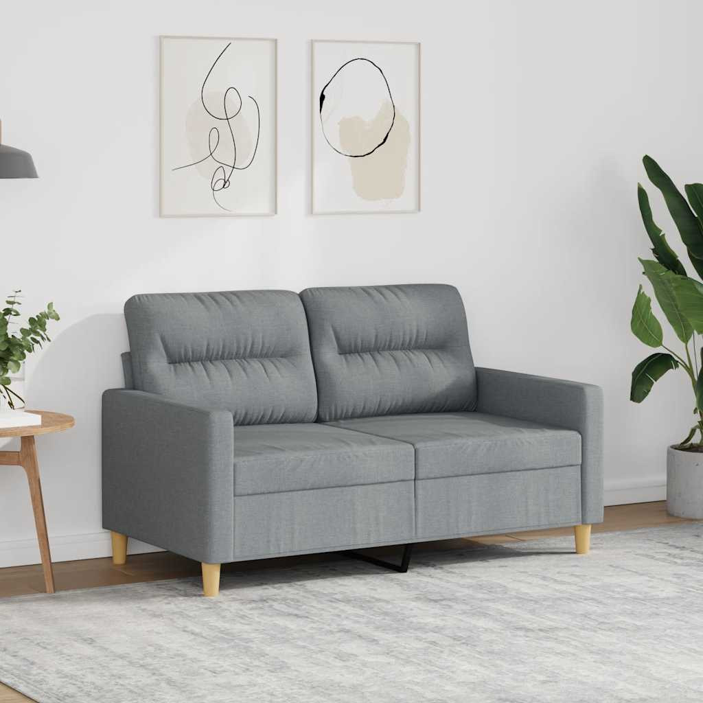 vidaXL 2-Sitzer-Sofa Hellgrau 120 cm Stoff