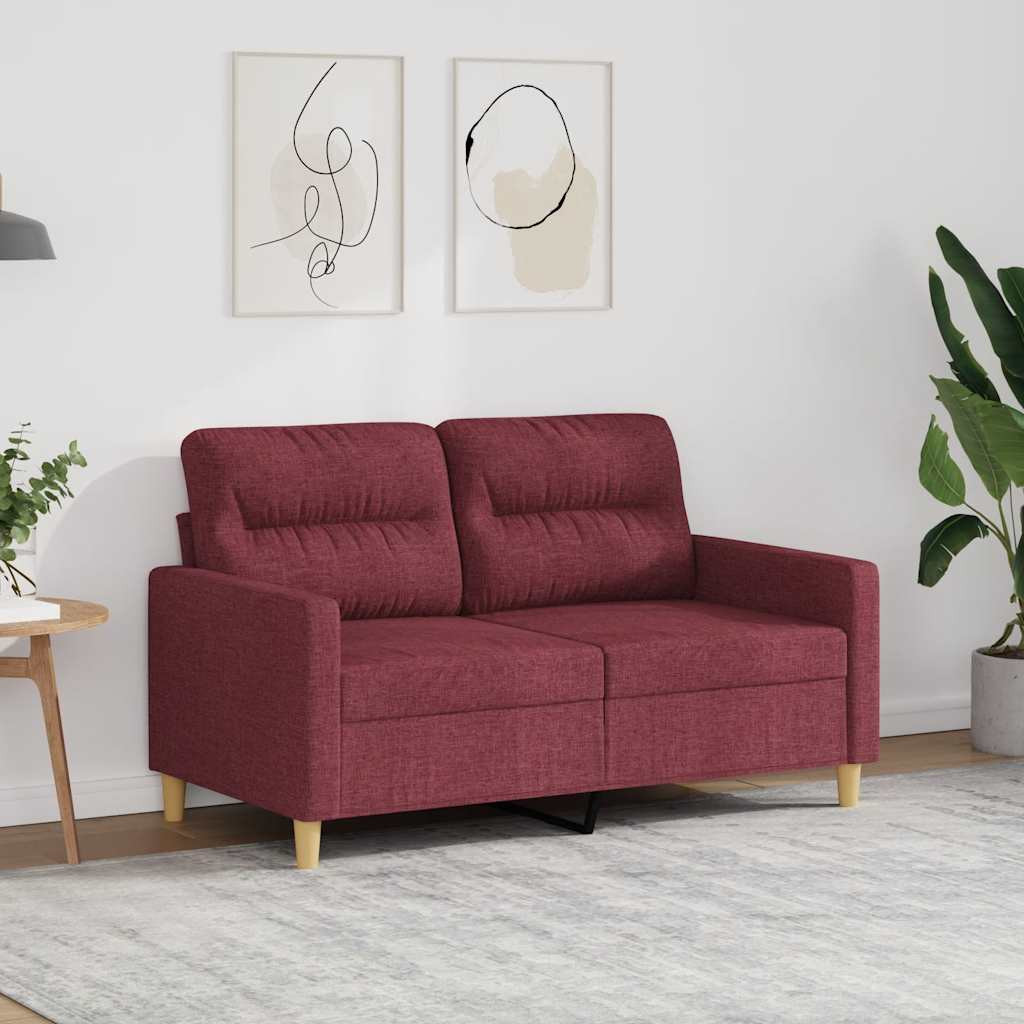 vidaXL 2-Sitzer-Sofa Weinrot 120 cm Stoff