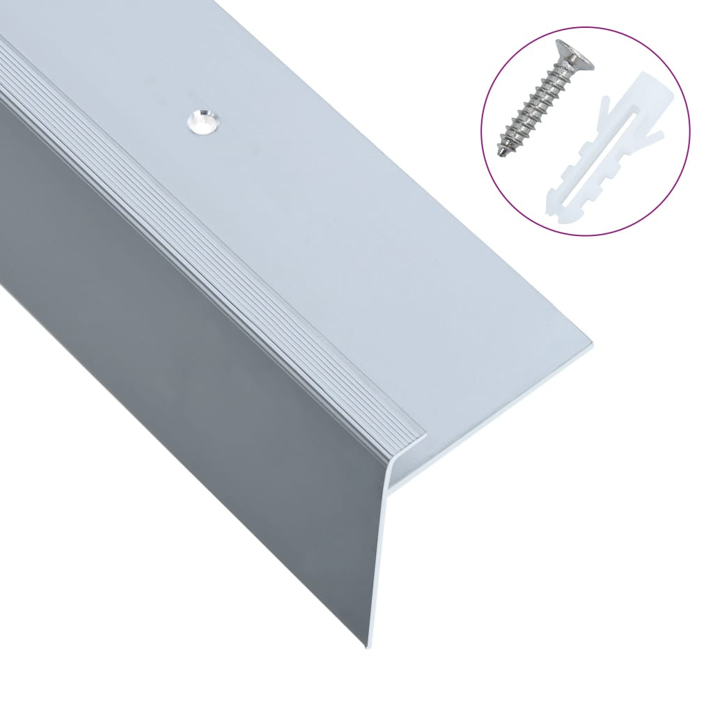 vidaXL Treppenkanten in F-Form 15 Stk. Aluminium 100 cm Silbern