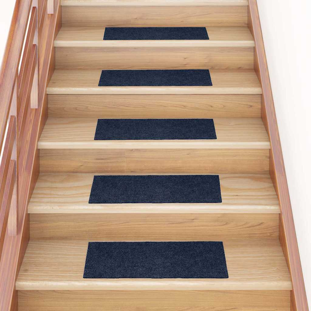 vidaXL Stufenmatten Selbstklebend 15 Stk. 60x25 cm Marineblau Rechteckig