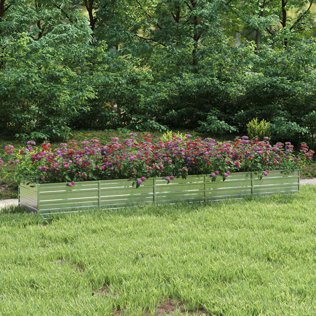 vidaXL Garten-Hochbeet 400x80x45 cm Verzinkter Stahl Silber