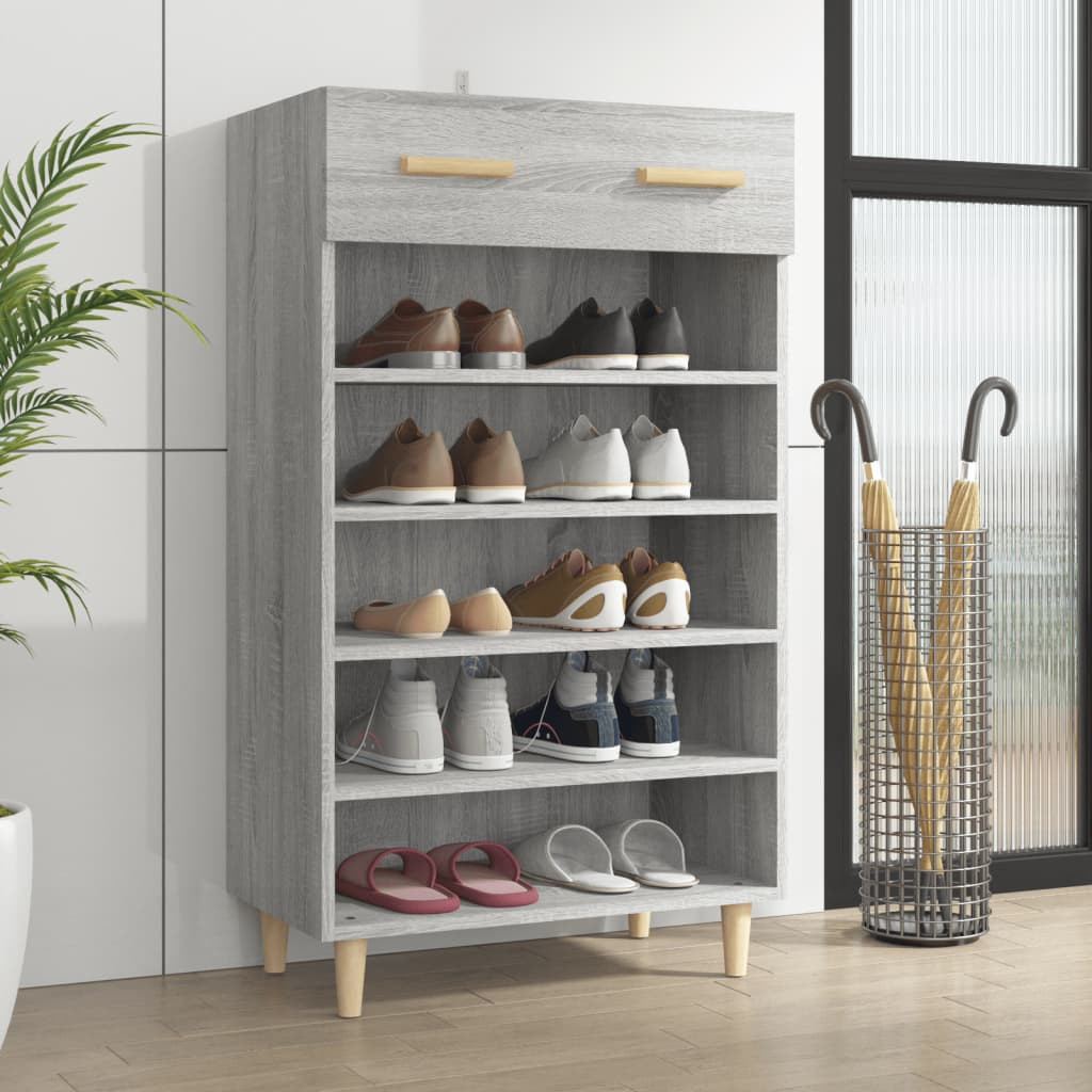 vidaXL Schuhschrank Grau Sonoma 60x35x105 cm Holzwerkstoff
