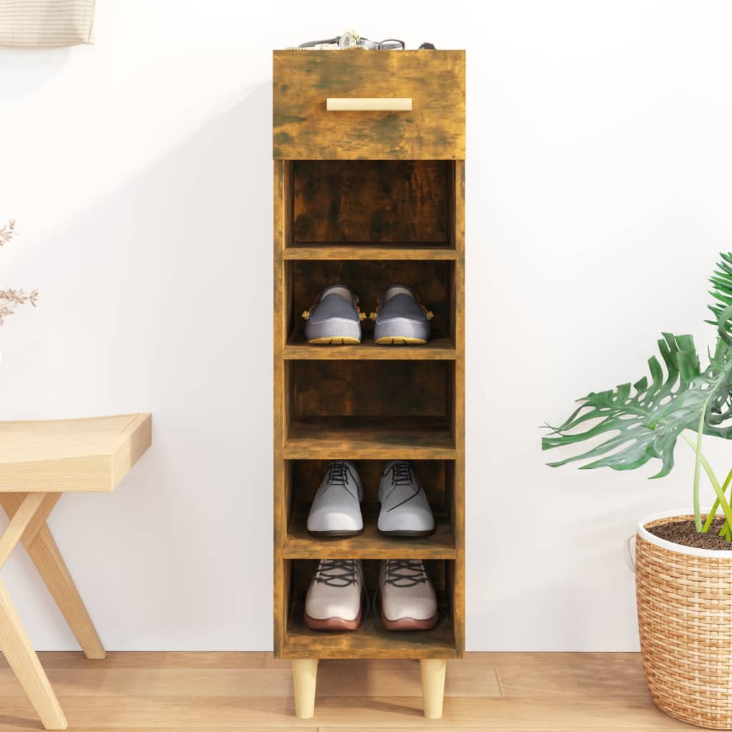 vidaXL Schuhschrank Räuchereiche 30x35x105 cm Holzwerkstoff