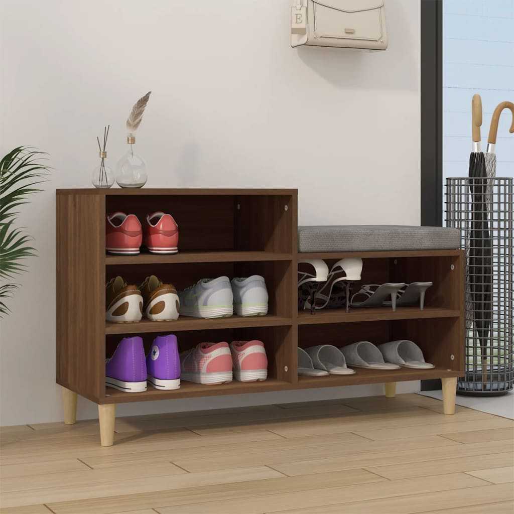 vidaXL Schuhregal Braun Eichen-Optik 102x36x60 cm Holzwerkstoff