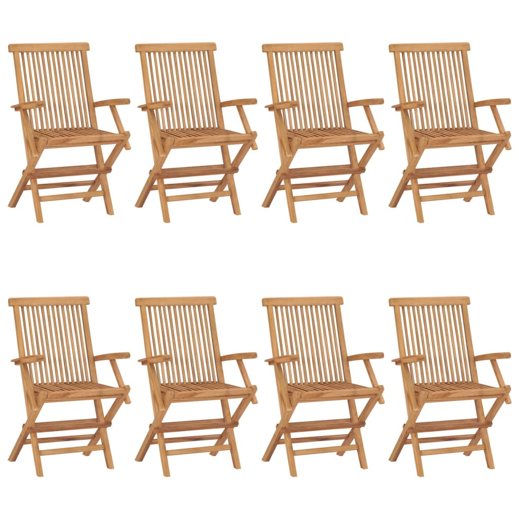 vidaXL Gartenstühle 8 Stk. Massivholz Teak