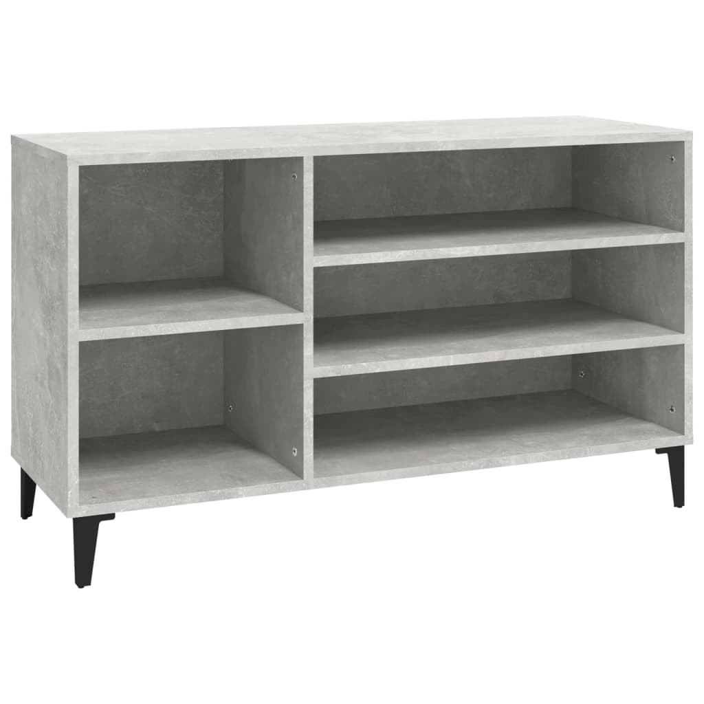 vidaXL Schuhregal Betongrau 102x36x60 cm Holzwerkstoff