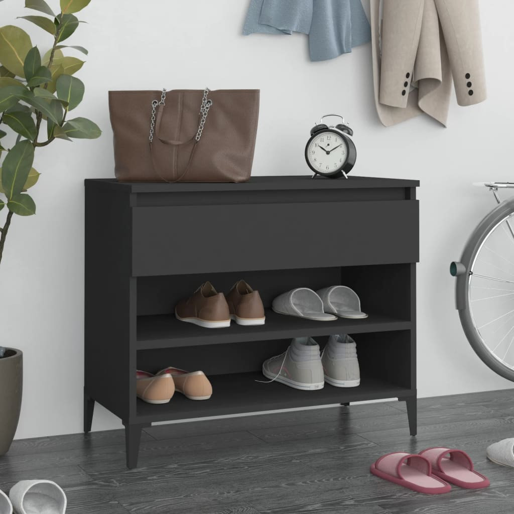 vidaXL Schuhregal Schwarz 70x36x60 cm Holzwerkstoff