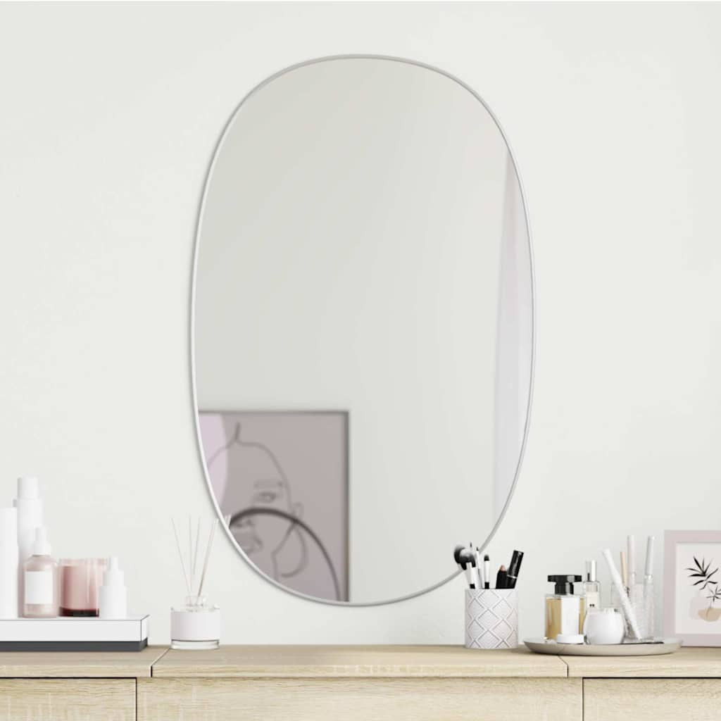 vidaXL Wandspiegel Silbern 80x50 cm