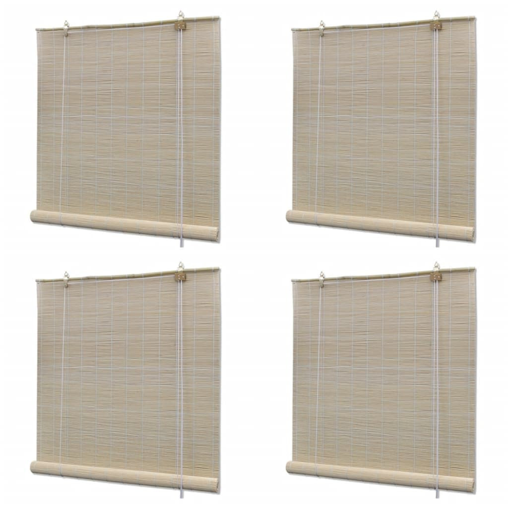 vidaXL Bambusrollos Natur 4 Stk. 120x160 cm
