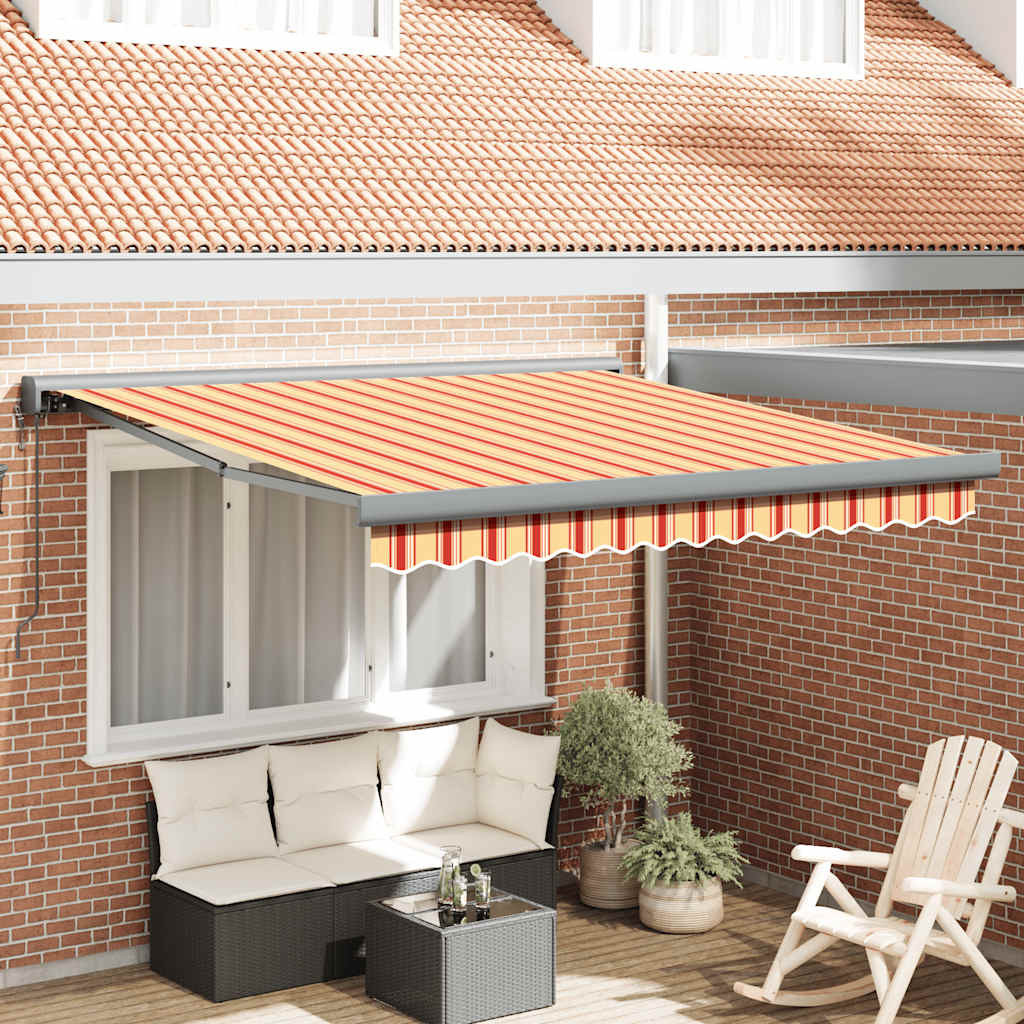 vidaXL Markise Einziehbar Gelb und Weiß 3x2,5 m Stoff und Aluminium