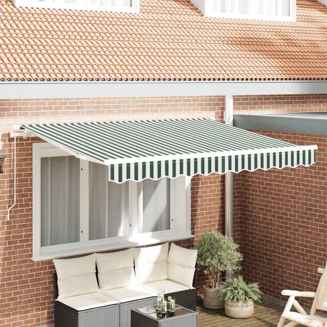 vidaXL Einziehbare Markise Grün 250 x 200 cm Stoff