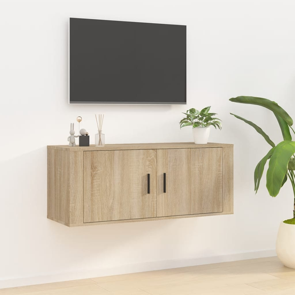 vidaXL TV-Wandschrank Sonoma-Eiche 100x34,5x40 cm
