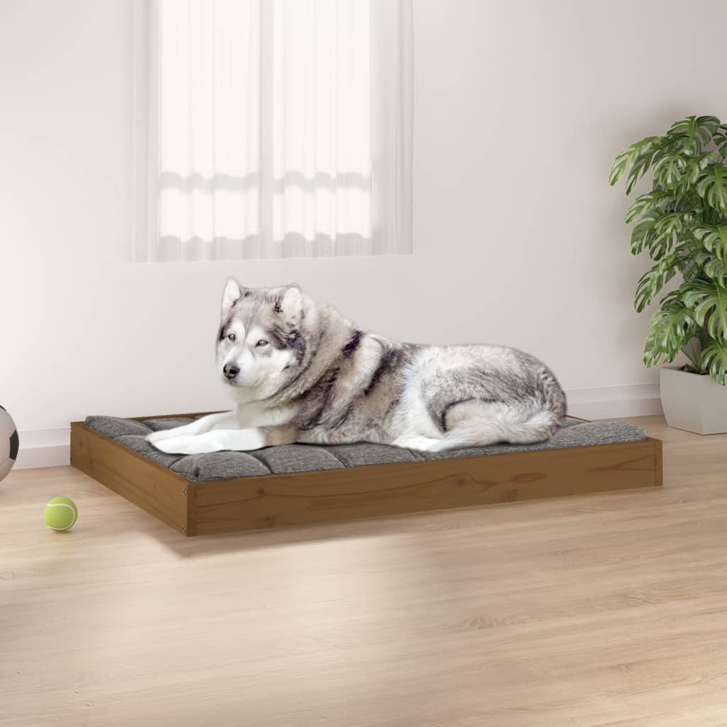 vidaXL Hundebett Honigbraun 101,5x74x9 cm Massivholz Kiefer