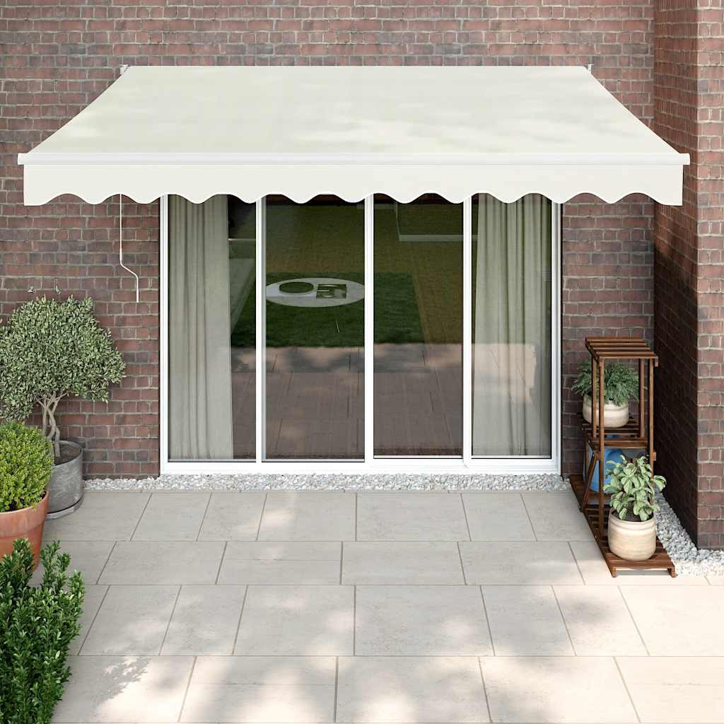 vidaXL Markise Einziehbar Creme 3x2,5 m Stoff und Aluminium