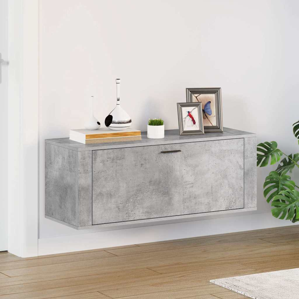 vidaXL Wand-Schuhschrank Betongrau 100x35x38 cm Holzwerkstoff