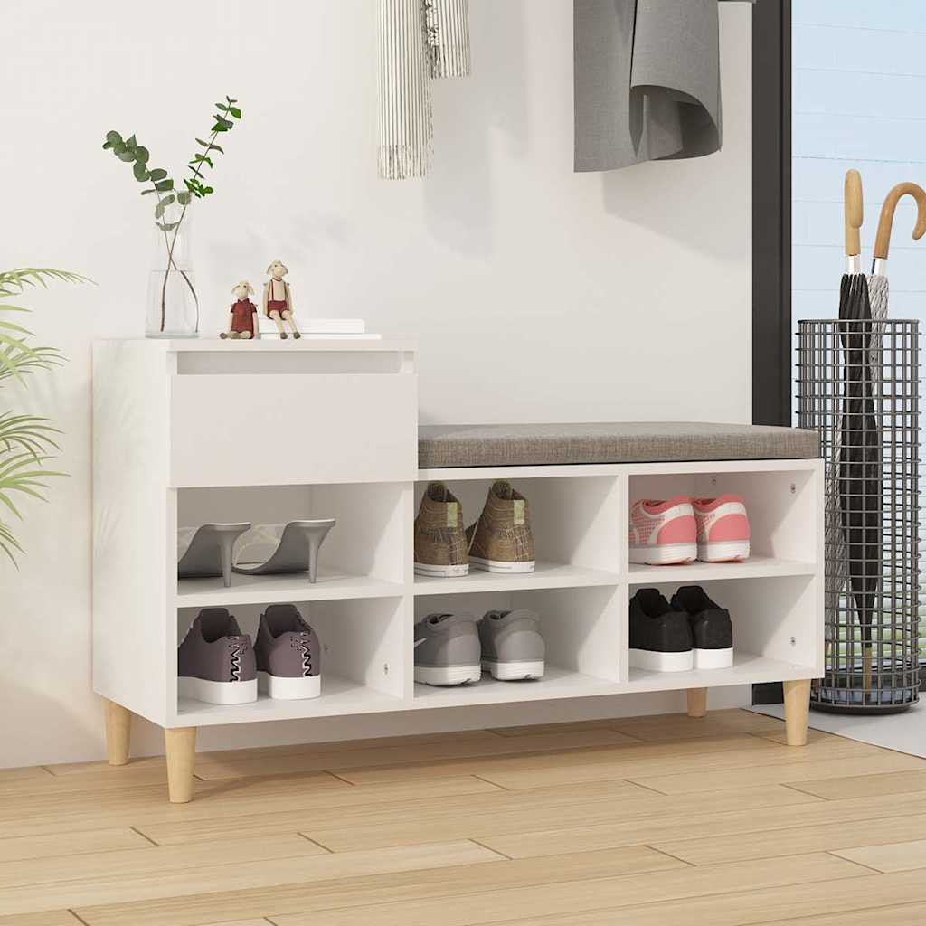 vidaXL Schuhregal Weiß 102x36x60 cm Holzwerkstoff