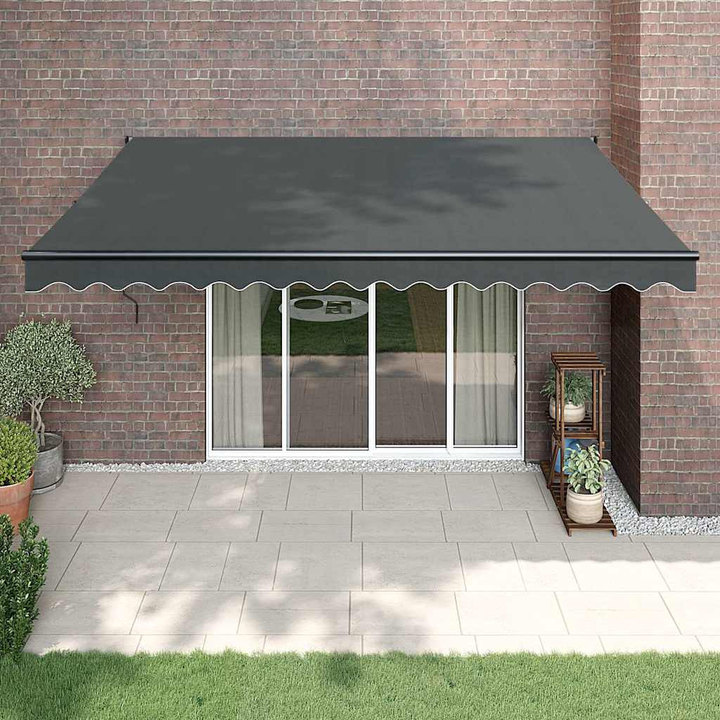 vidaXL Markise Einziehbar Anthrazit 4,5x3 m Stoff und Aluminium
