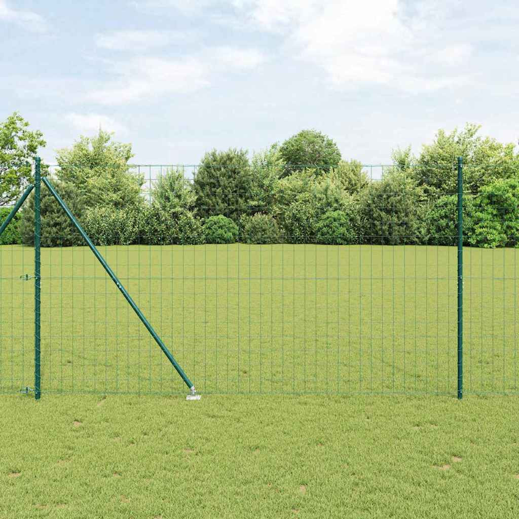 vidaXL Euro-Zaun mit Stacheln 10 x 1,6 m PVC-beschichteter Stahl Grün