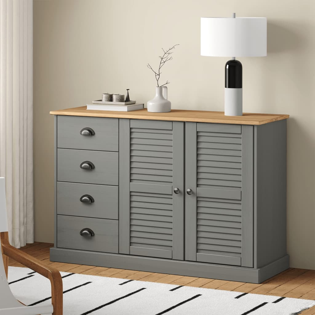 vidaXL Sideboard mit Schubladen VIGO 113x40x75 cm Massivholz Kiefer