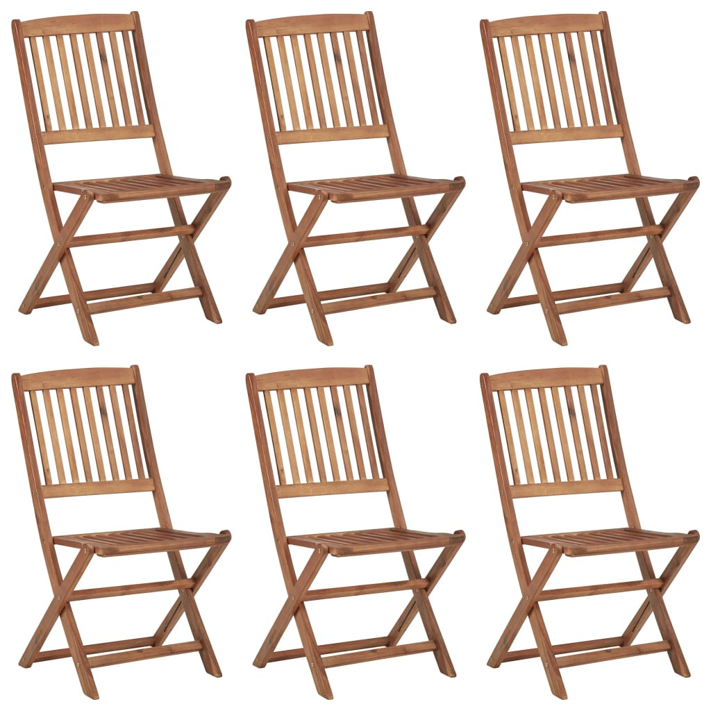 vidaXL Klappbare Gartenstühle 6 Stk. Massivholz Akazie