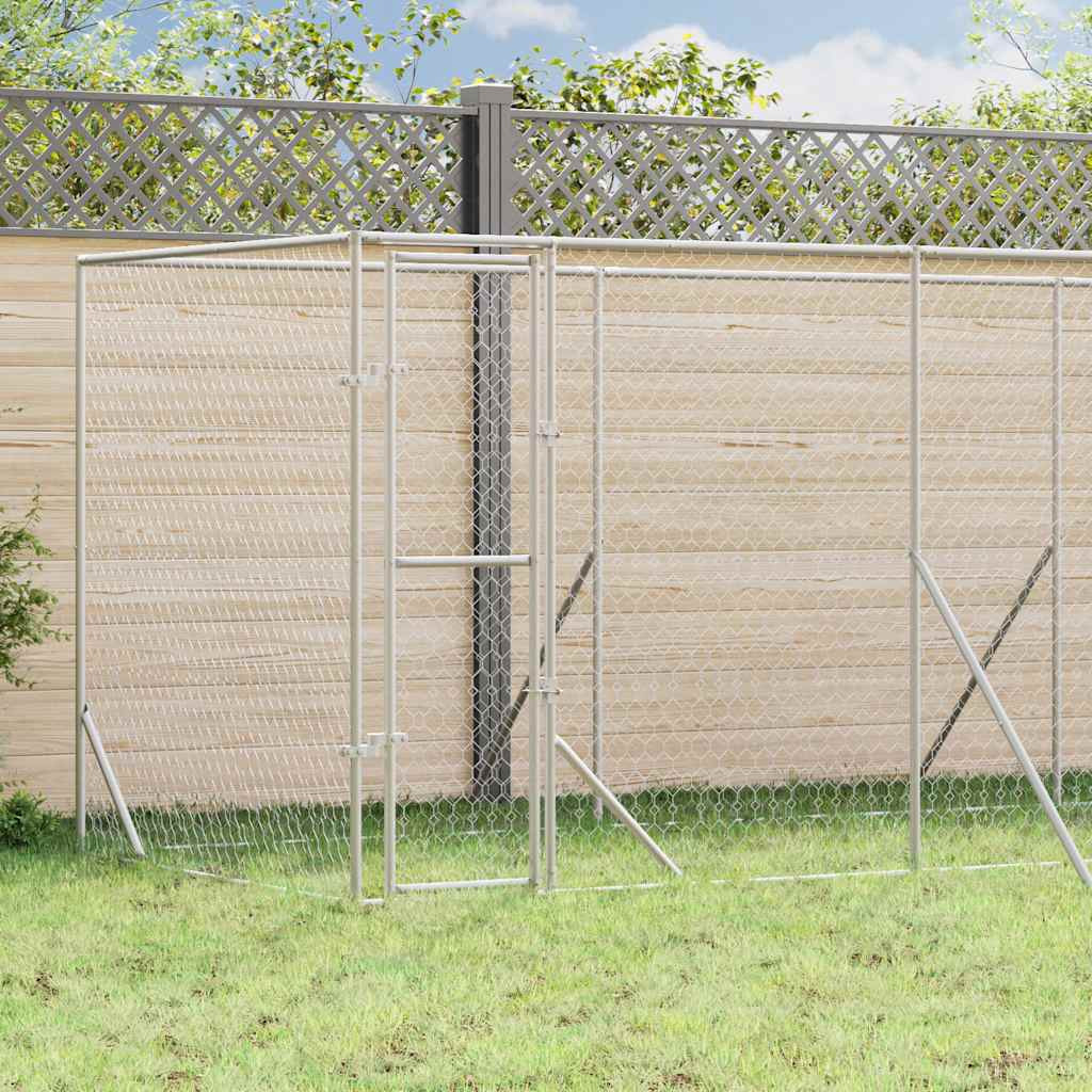 vidaXL Outdoor-Hundezwinger Silbern 6x2x2 m Verzinkter Stahl
