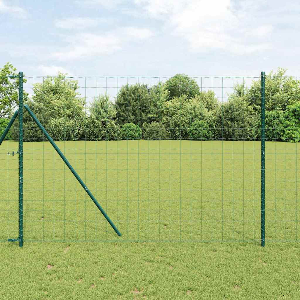 vidaXL Bodenmontierter Euro-Zaun 10 x 1,5 m PVC-beschichteter Stahl
