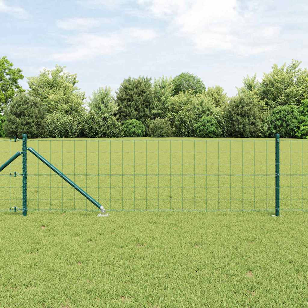 vidaXL Euro-Zaun mit Stacheln 10 x 0,8 m PVC-beschichteter Stahl Grün