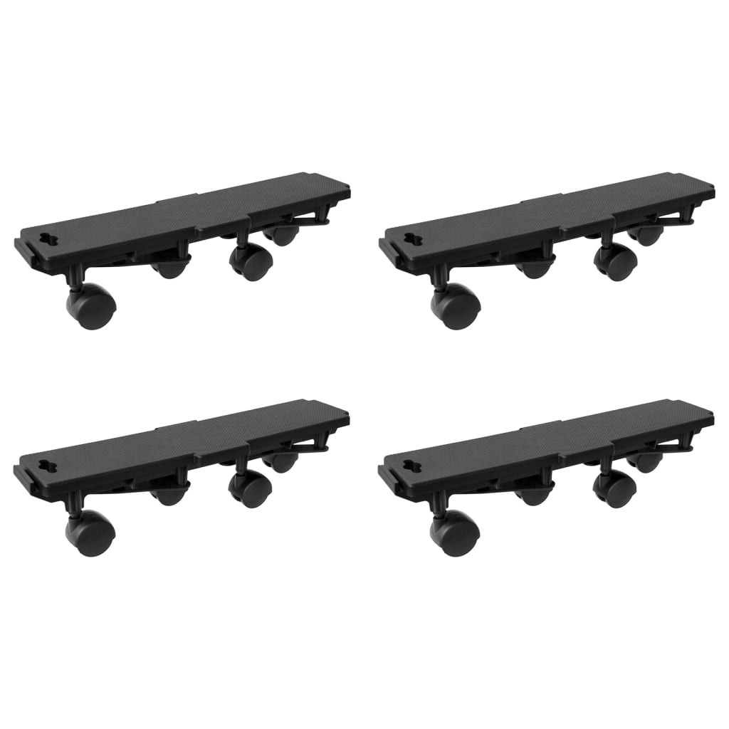 vidaXL Transportroller mit 4 Rollen 4 Stk. Schwarz Polypropylen 170 kg