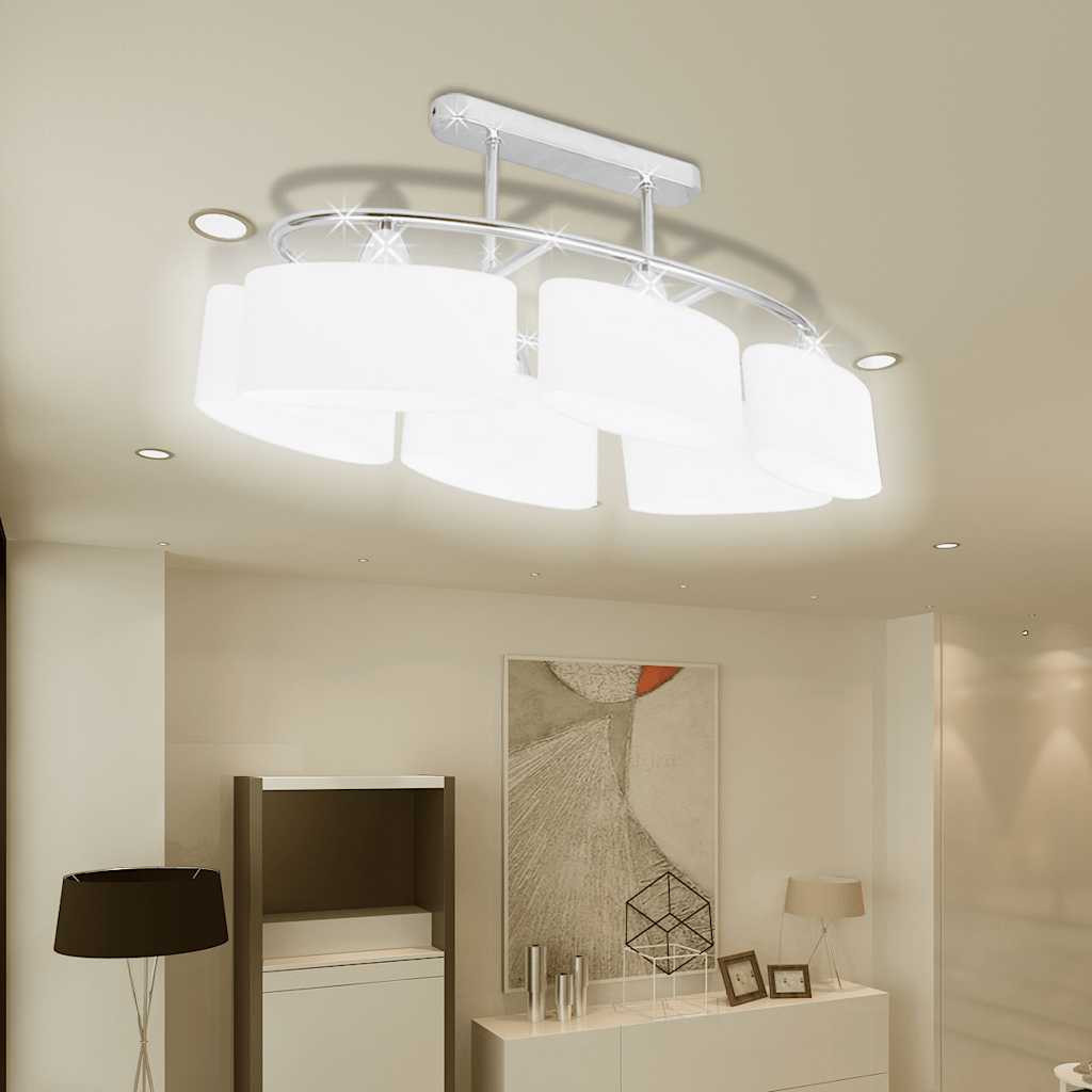 vidaXL Deckenlampe mit ellipsenförmigen Glasschirmen 2 Stk. E14