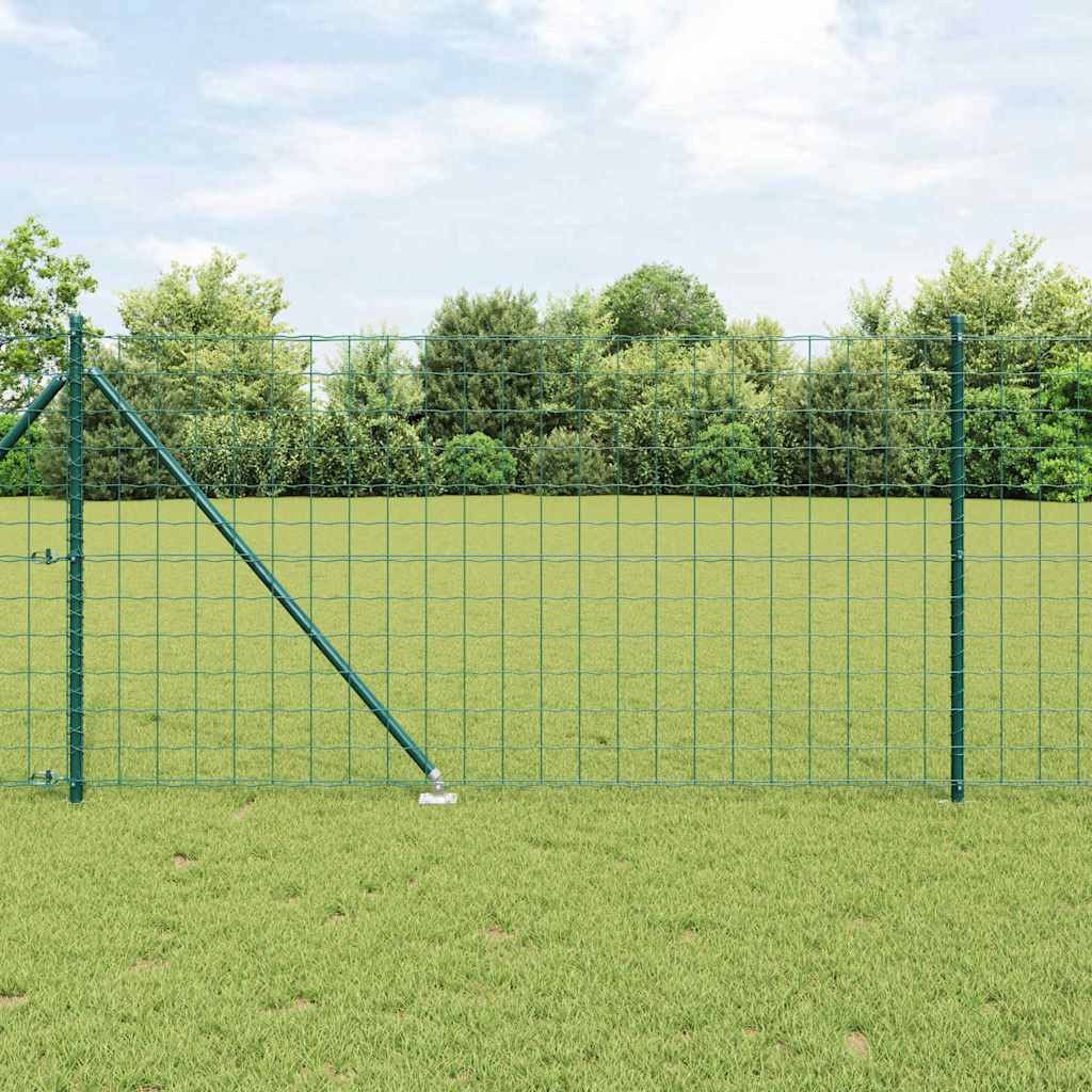 vidaXL Euro-Zaun mit Stacheln 10 x 1 m PVC-beschichteter Stahl Grün