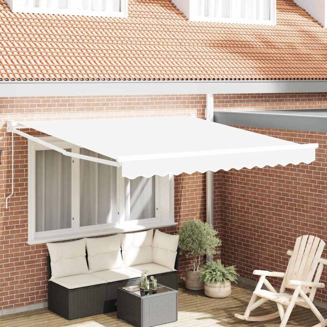 vidaXL Ausziehbare Markise Weiß 350 x 250 cm