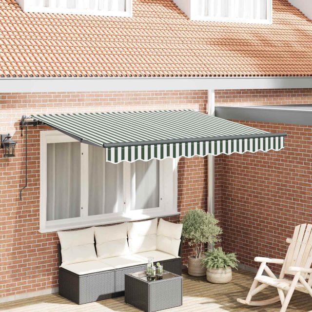 vidaXL Einziehbare Markise Grün 250 x 200 cm Stoff