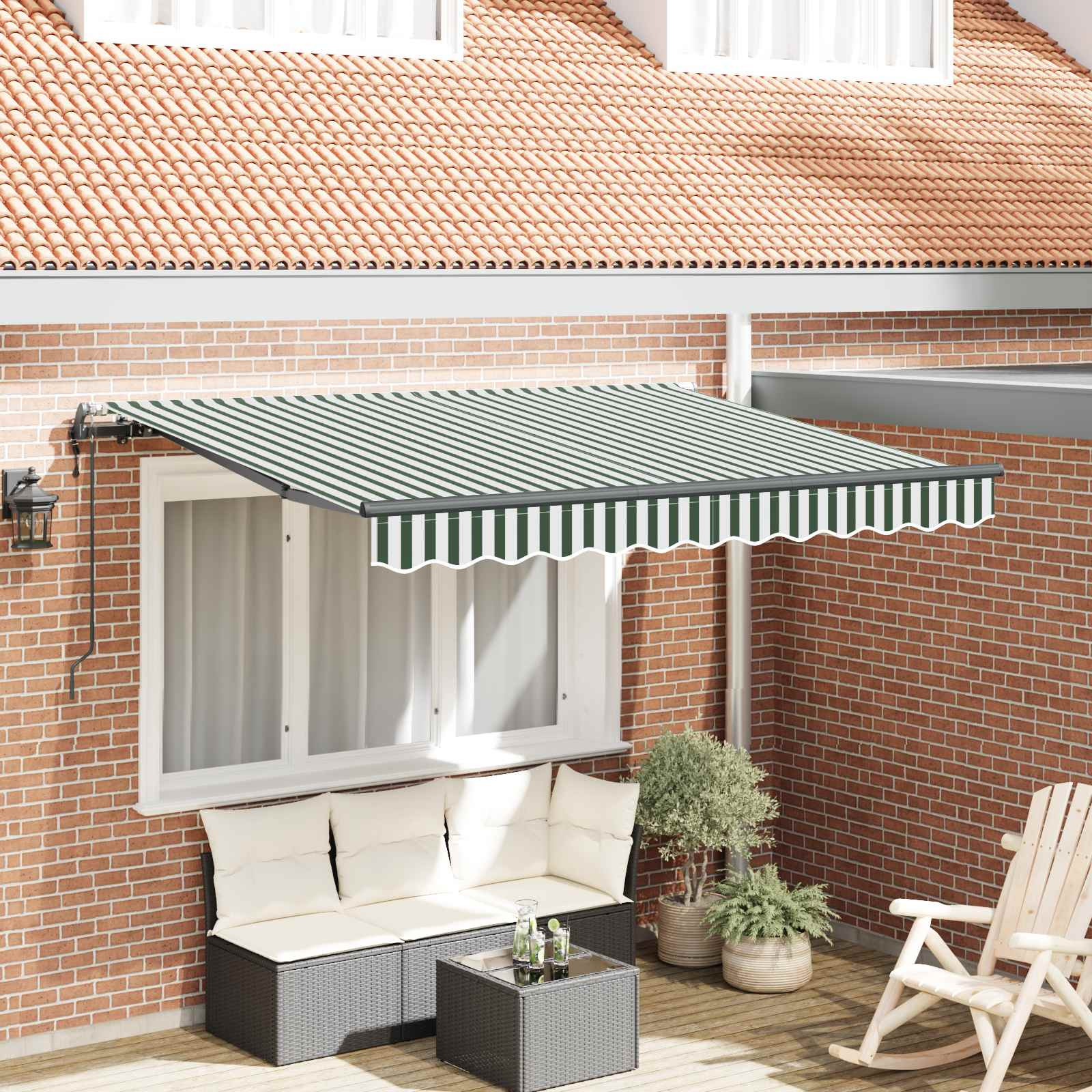 vidaXL Einziehbare Markise Grün 250 x 200 cm Stoff