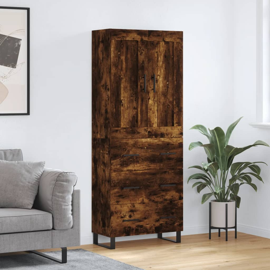 vidaXL Highboard Räuchereiche 69,5x34x180 cm Holzwerkstoff