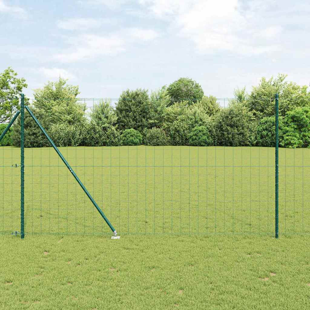 vidaXL Euro-Zaun mit Stacheln 10 x 1,5 m PVC-beschichteter Stahl Grün