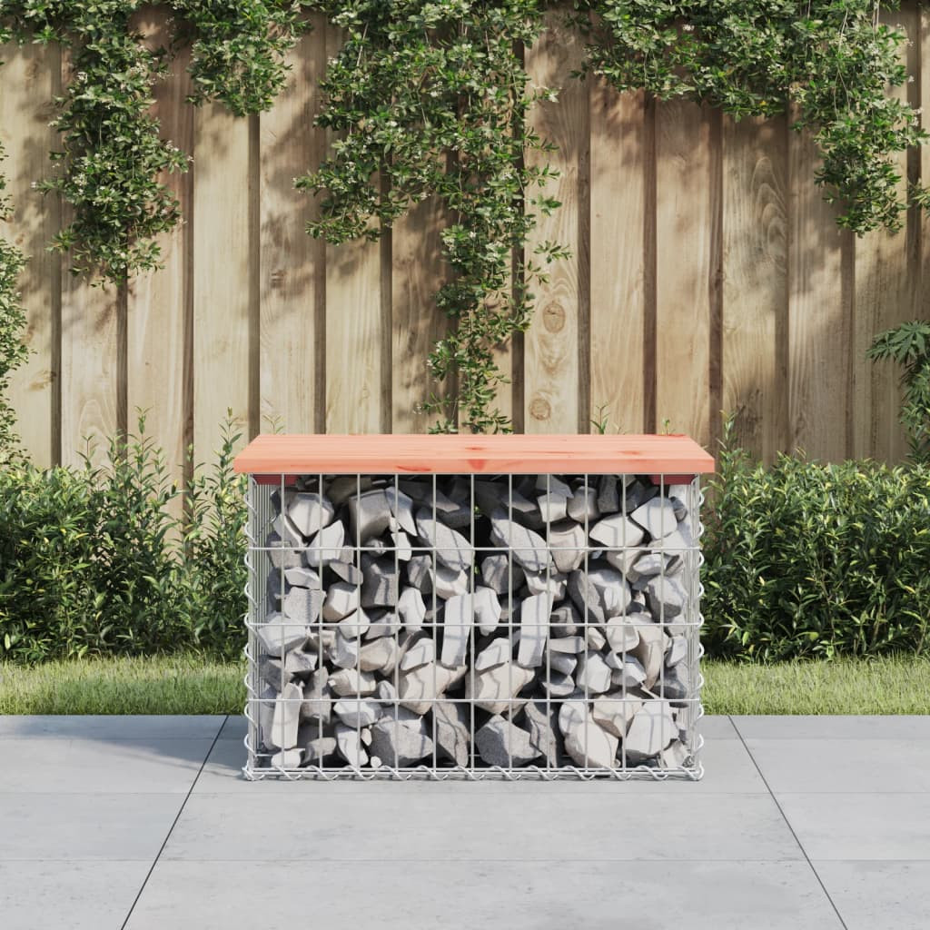 vidaXL Gartenbank aus Gabionen 63x44x42 cm Massivholz Douglasie