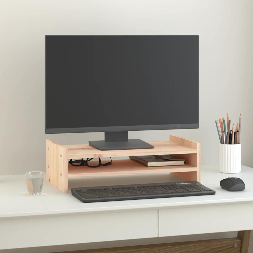vidaXL Monitorständer 50x27x15 cm Massivholz Kiefer