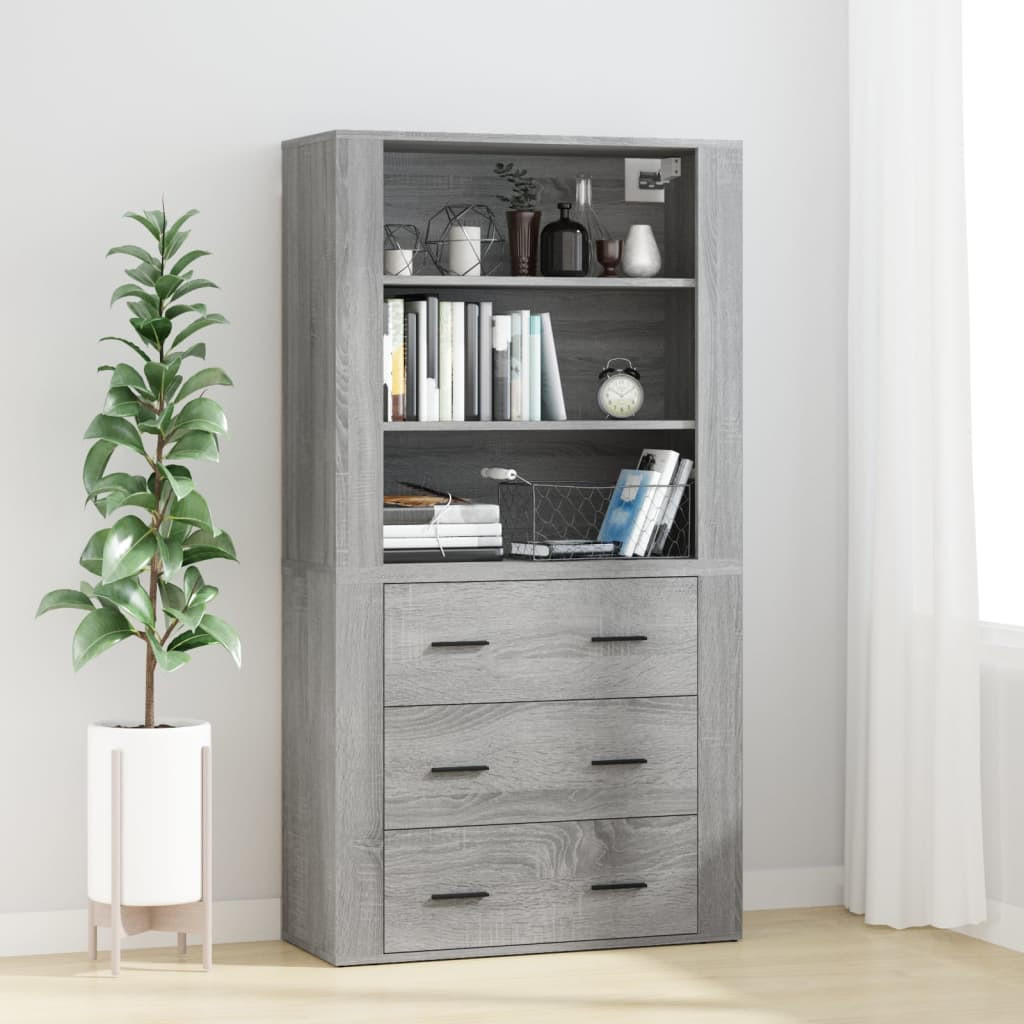 vidaXL Highboard Grau Sonoma Holzwerkstoff